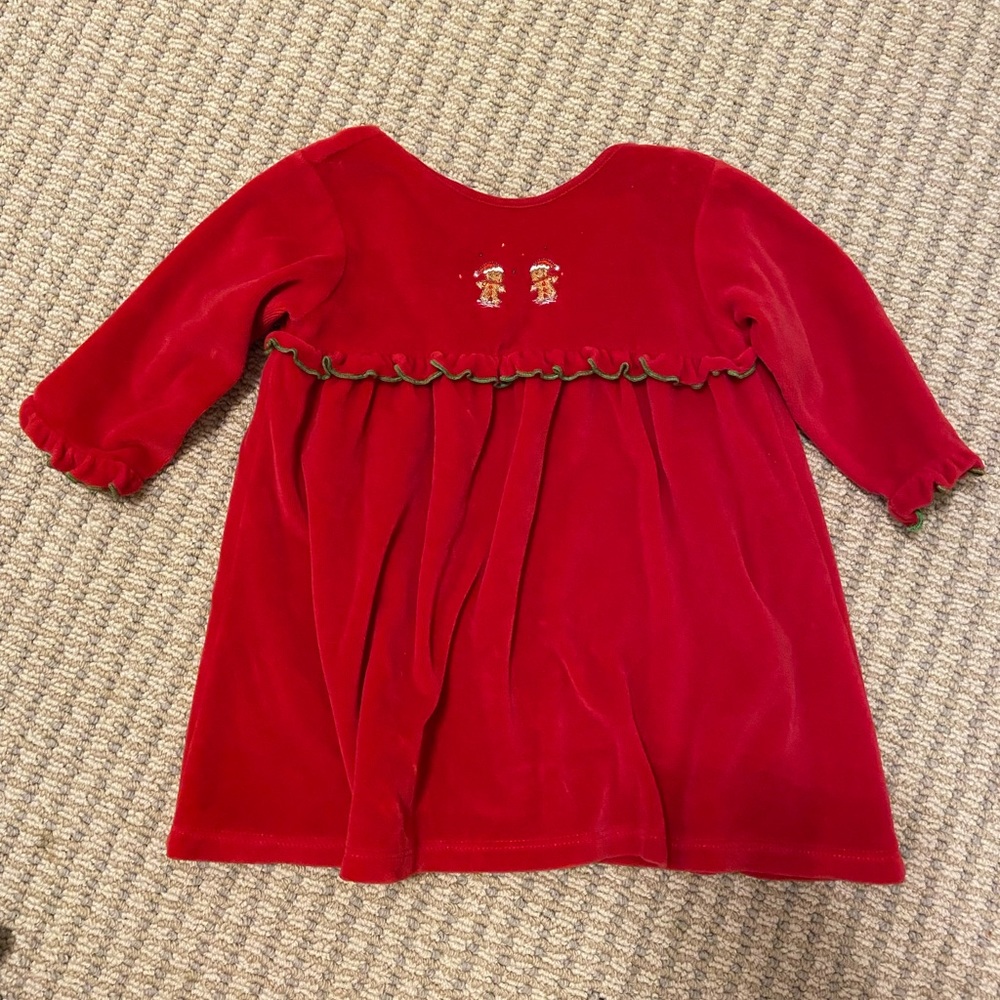 Kissy Kissy Gingerbread Christmas Velvet Dress